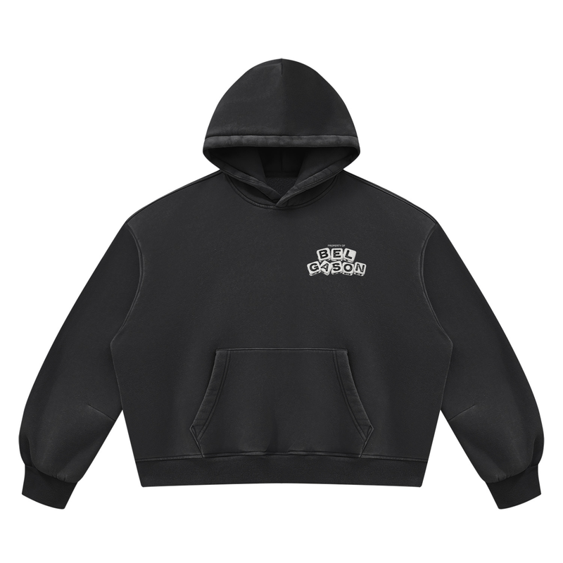 BELGASON Vintage Wash Boxy Fleece Hoodie