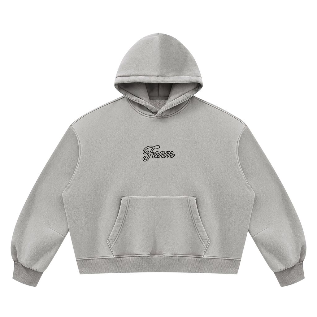 FANM Vintage Wash Boxy Fleece Hoodie