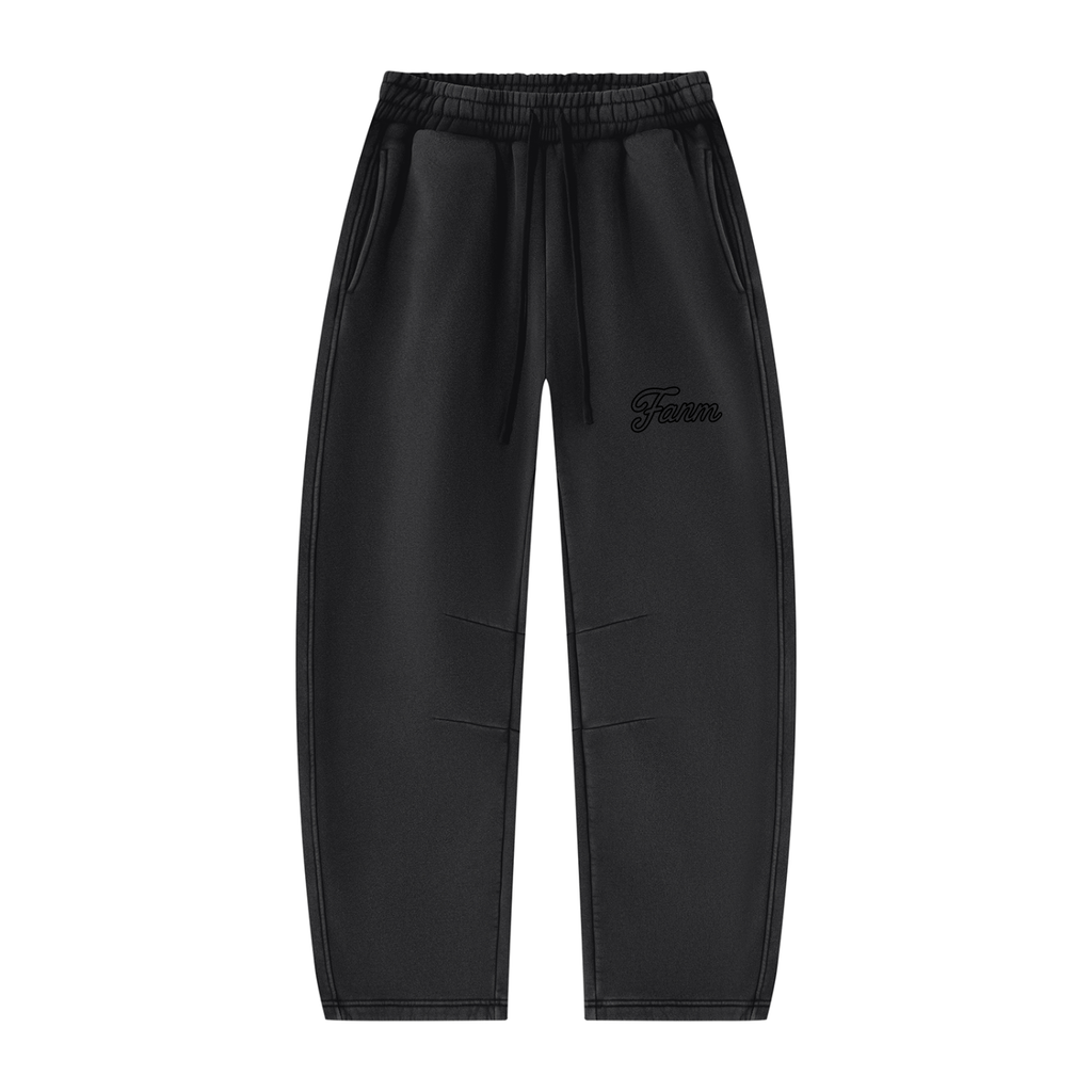 FANM Vintage Wash Barrel Leg Fleece Sweatpants