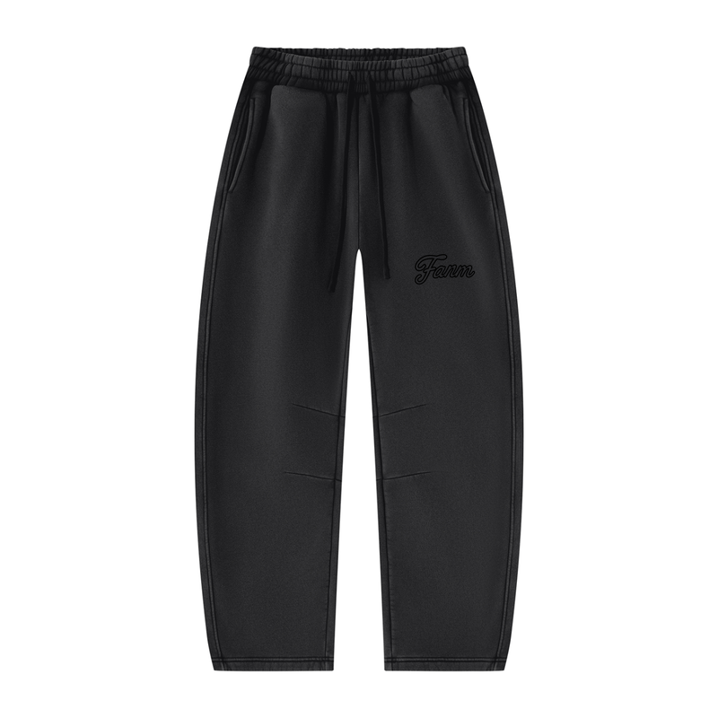 FANM Vintage Wash Barrel Leg Fleece Sweatpants