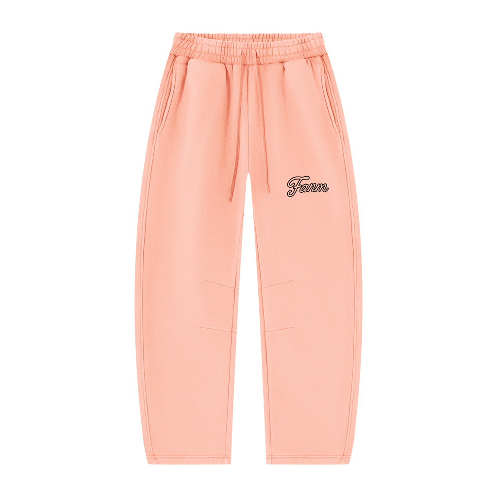 FANM Vintage Wash Barrel Leg Fleece Sweatpants