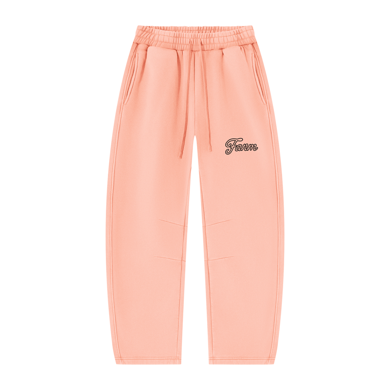 FANM Vintage Wash Barrel Leg Fleece Sweatpants