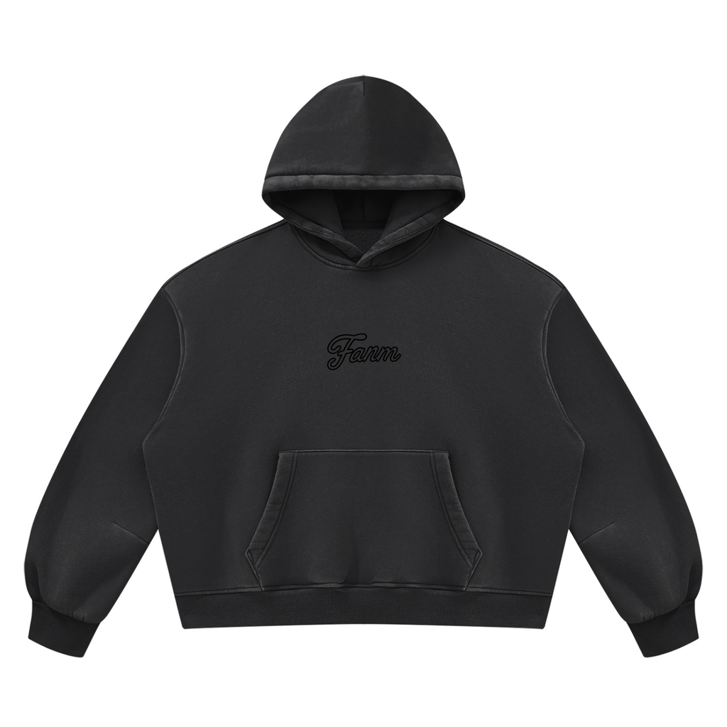 FANM Vintage Wash Boxy Fleece Hoodie
