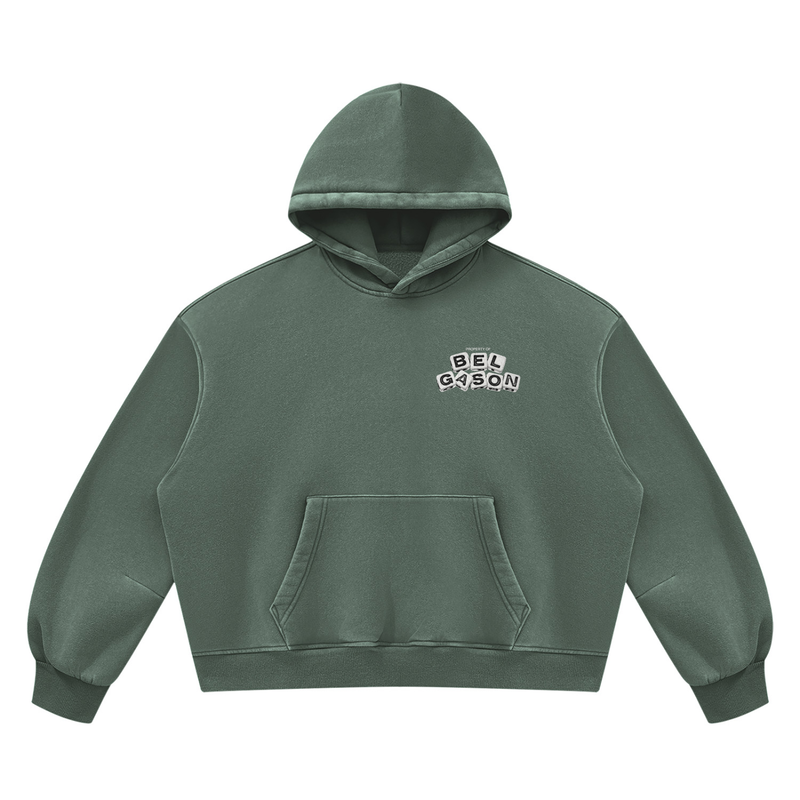 BELGASON Vintage Wash Boxy Fleece Hoodie