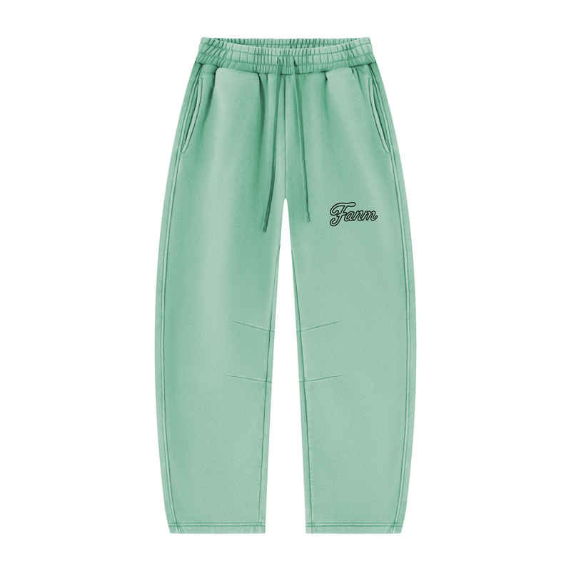 FANM Vintage Wash Barrel Leg Fleece Sweatpants