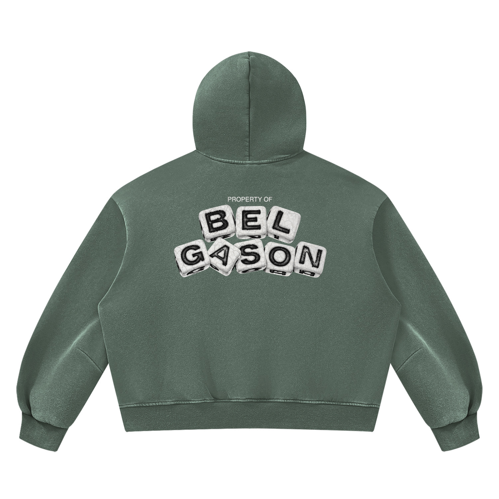 BELGASON Vintage Wash Boxy Fleece Hoodie