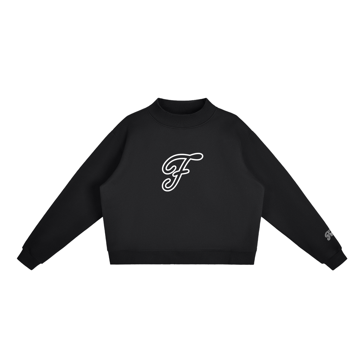 FANM Essential Fleece Mock-Neck Crew Sweatshirt