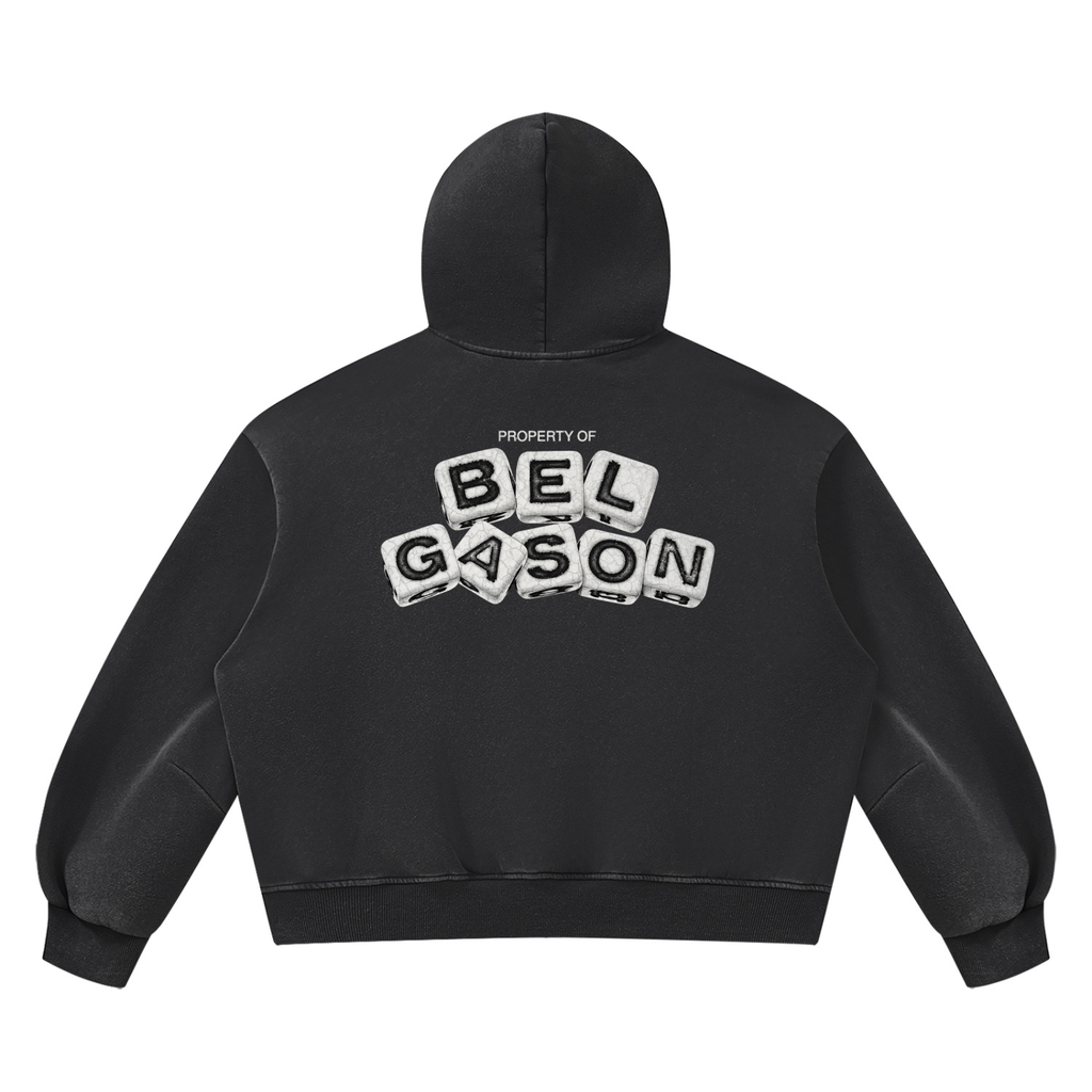 BELGASON Vintage Wash Boxy Fleece Hoodie