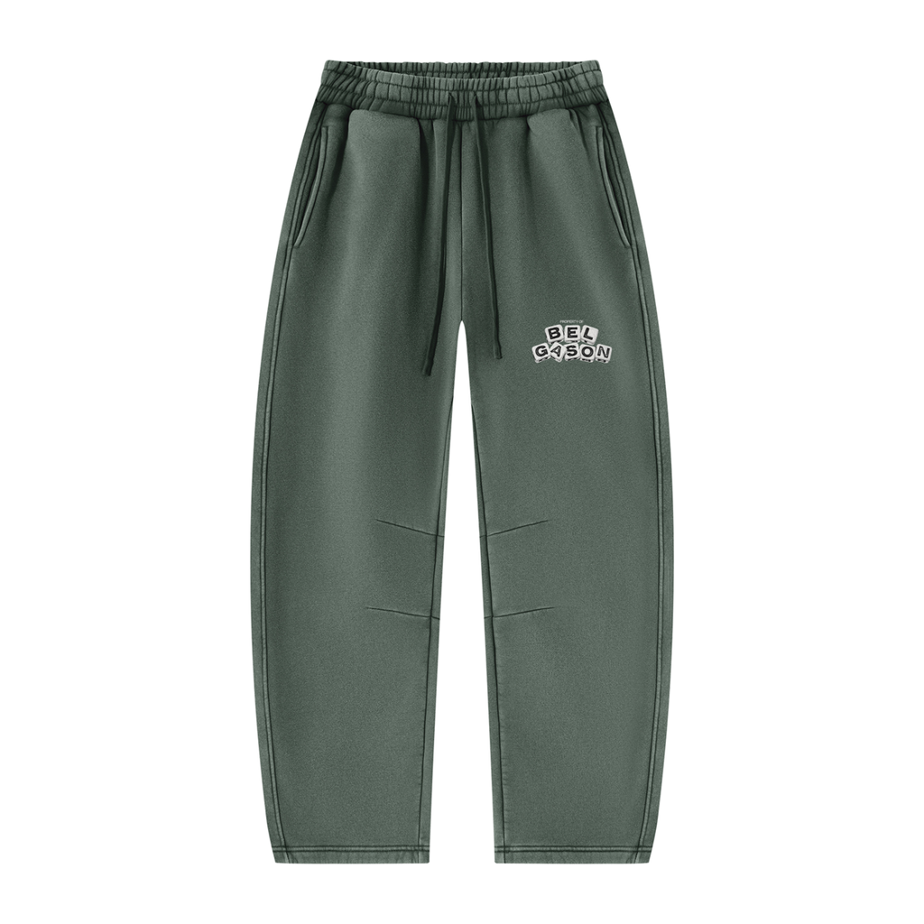BELGASON Vintage Wash Barrel Leg Fleece Sweatpants