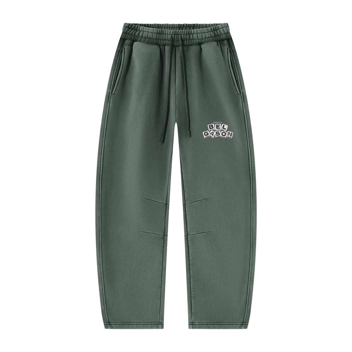 BELGASON Vintage Wash Barrel Leg Fleece Sweatpants