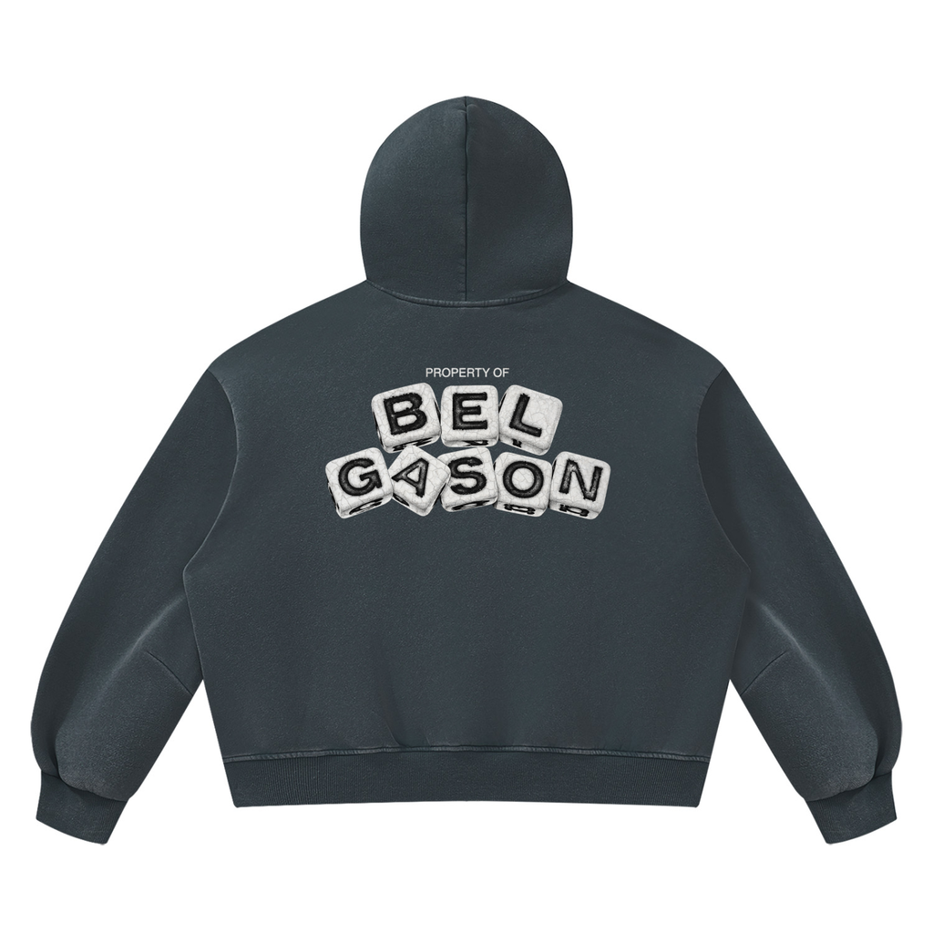 BELGASON Vintage Wash Boxy Fleece Hoodie