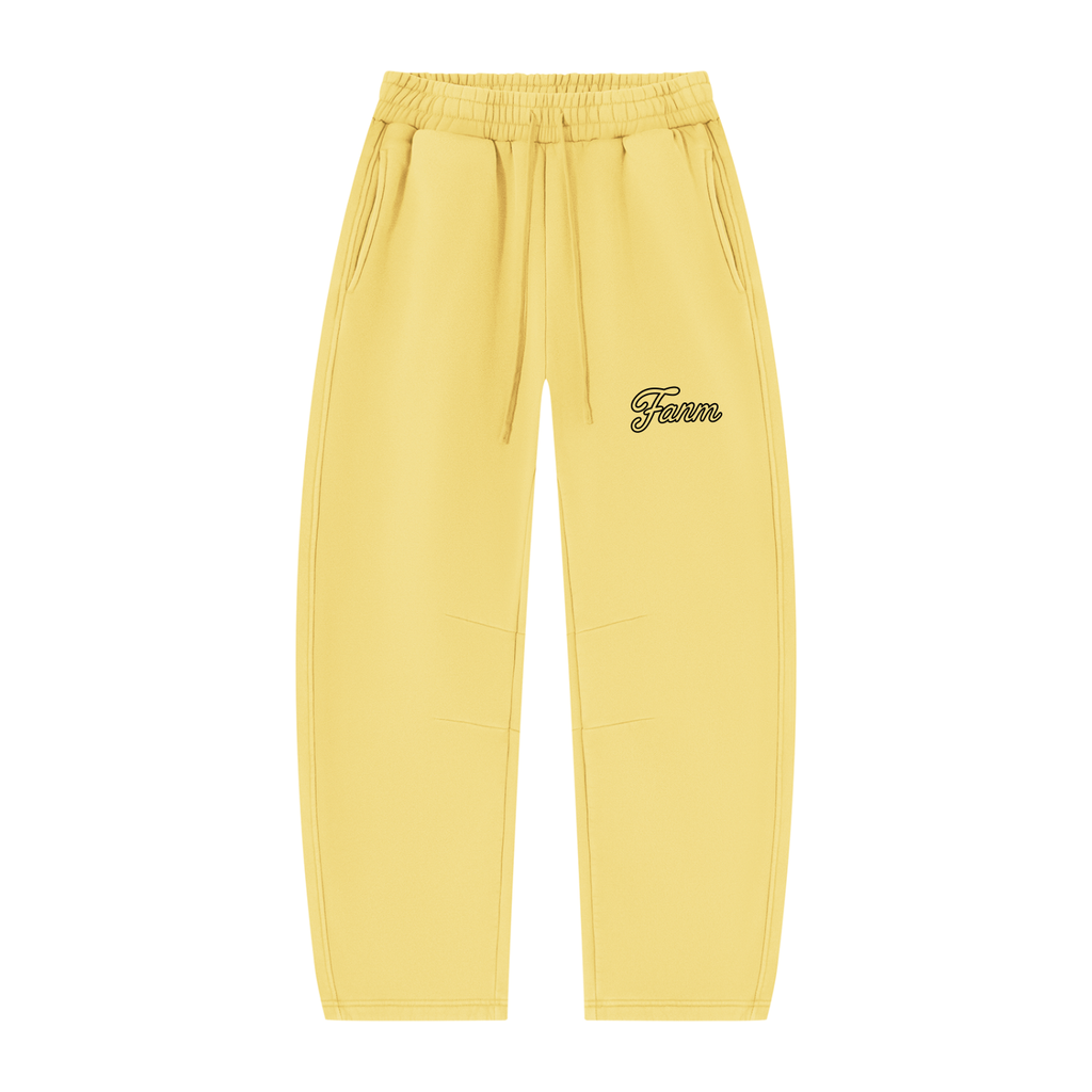 FANM Vintage Wash Barrel Leg Fleece Sweatpants