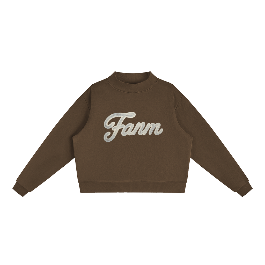 FANM Essential Fleece Mock-Neck Crew Sweatshirt