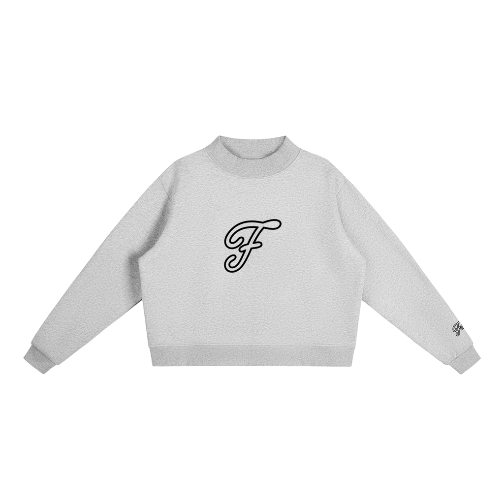 FANM Essential Fleece Mock-Neck Crew Sweatshirt