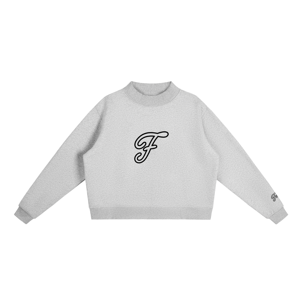 FANM Essential Fleece Mock-Neck Crew Sweatshirt