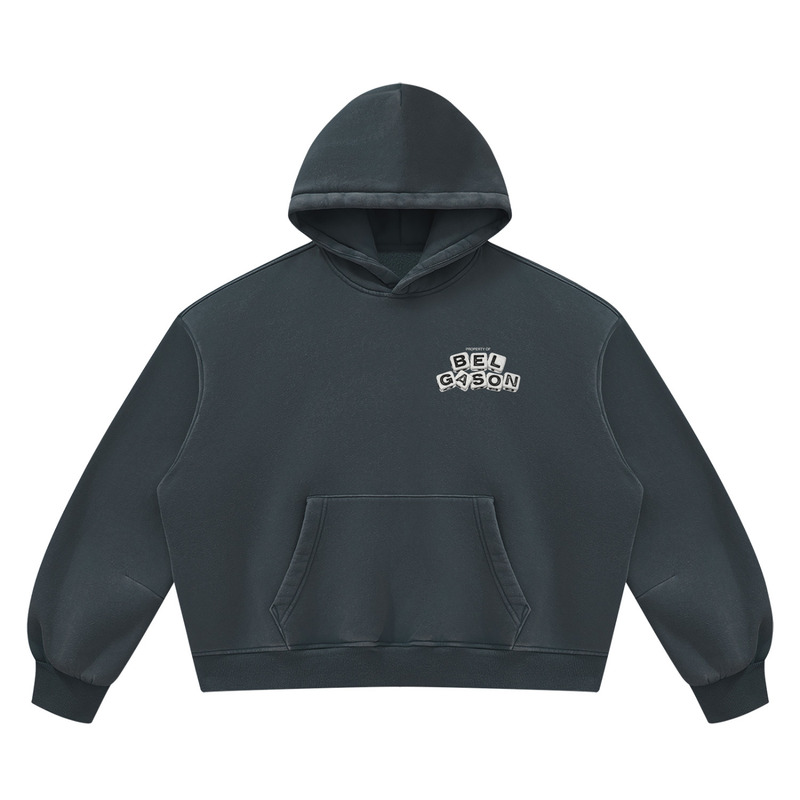 BELGASON Vintage Wash Boxy Fleece Hoodie