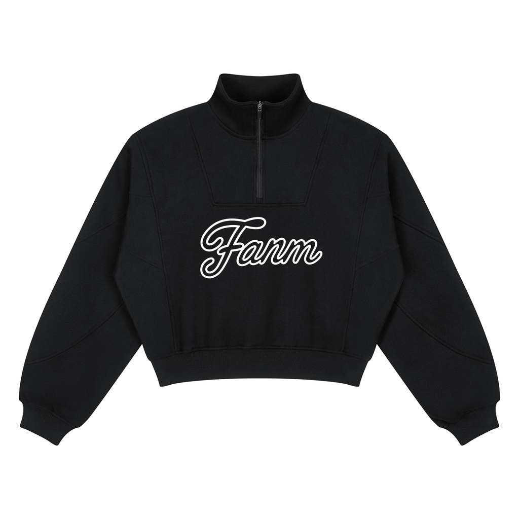 FANM Loose Fleece Quarter-Zip Sweatshirt