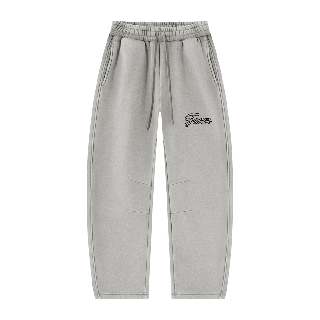 FANM Vintage Wash Barrel Leg Fleece Sweatpants