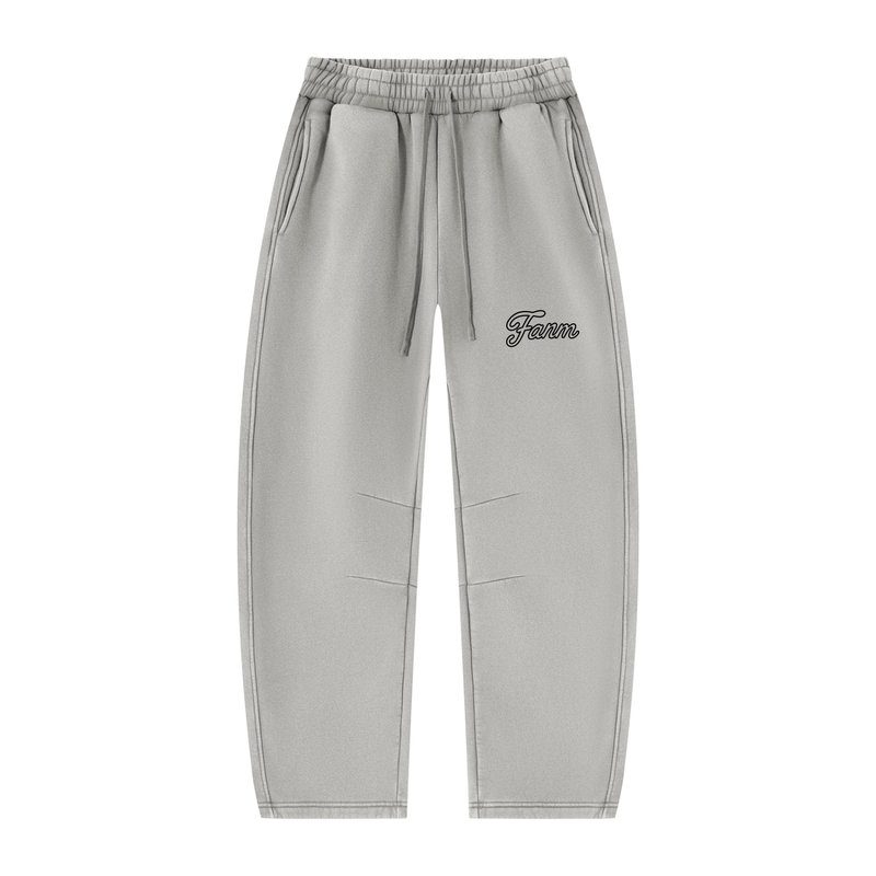FANM Vintage Wash Barrel Leg Fleece Sweatpants