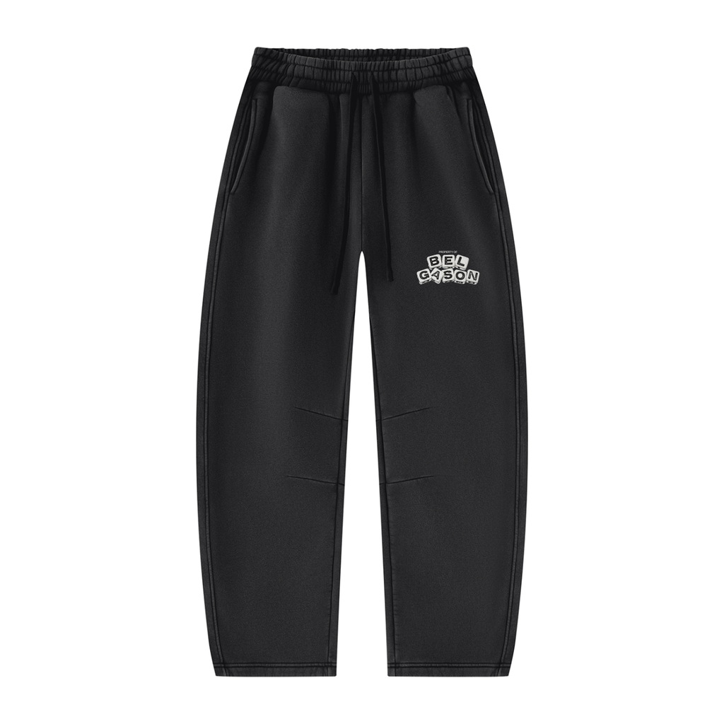 BELGASON Vintage Wash Barrel Leg Fleece Sweatpants