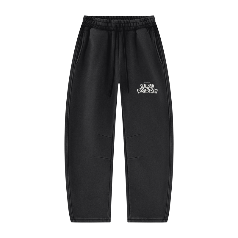 BELGASON Vintage Wash Barrel Leg Fleece Sweatpants